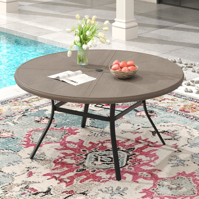 Table de salle à manger 4 personnes, Bois brossé gris, H 28 po x L 40,6 po x l 40,6 po