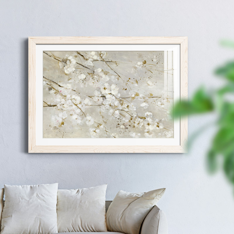 Soft Spring Blossoms - Peinture encadrée, H 37,5 po x l 27,5 po x P 1,5 po, Cadre blanc