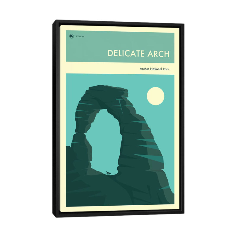« délicat arche », impression sur toile, H 26 po x l 18 po x P 1,5 po, Toile avec cadre noir, Pas de tapis