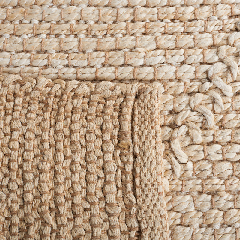 Tapis en jute tissé à la main de couleur naturelle Konpointino, Tapis de couloir 2 pi 3 po x 8 pi