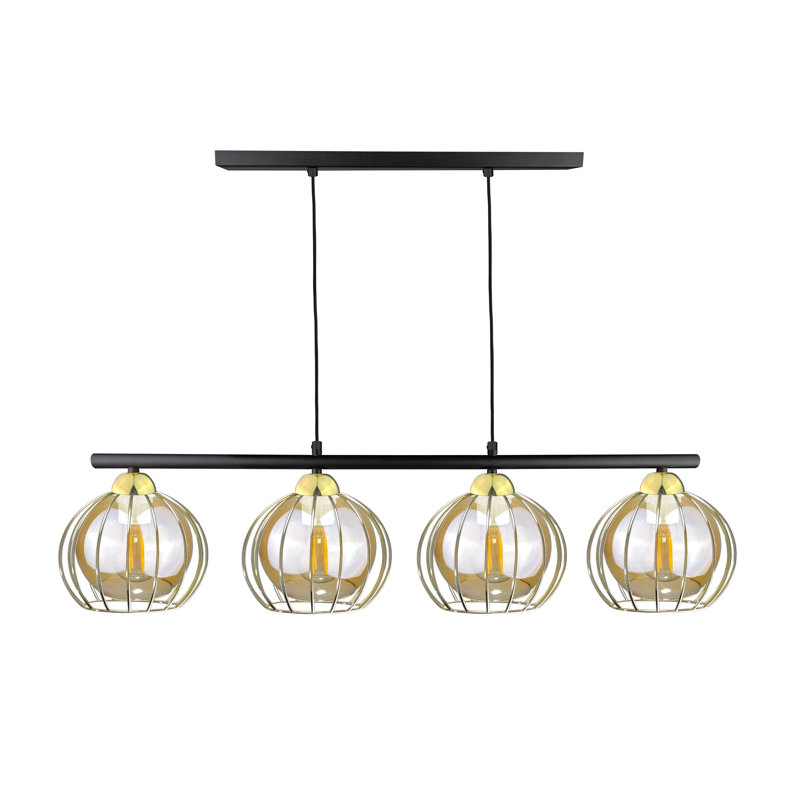 Aileana 4 - Light Kitchen Island Pendant, Black/Gold
