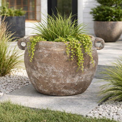  Textured Stoneware Jug Planter