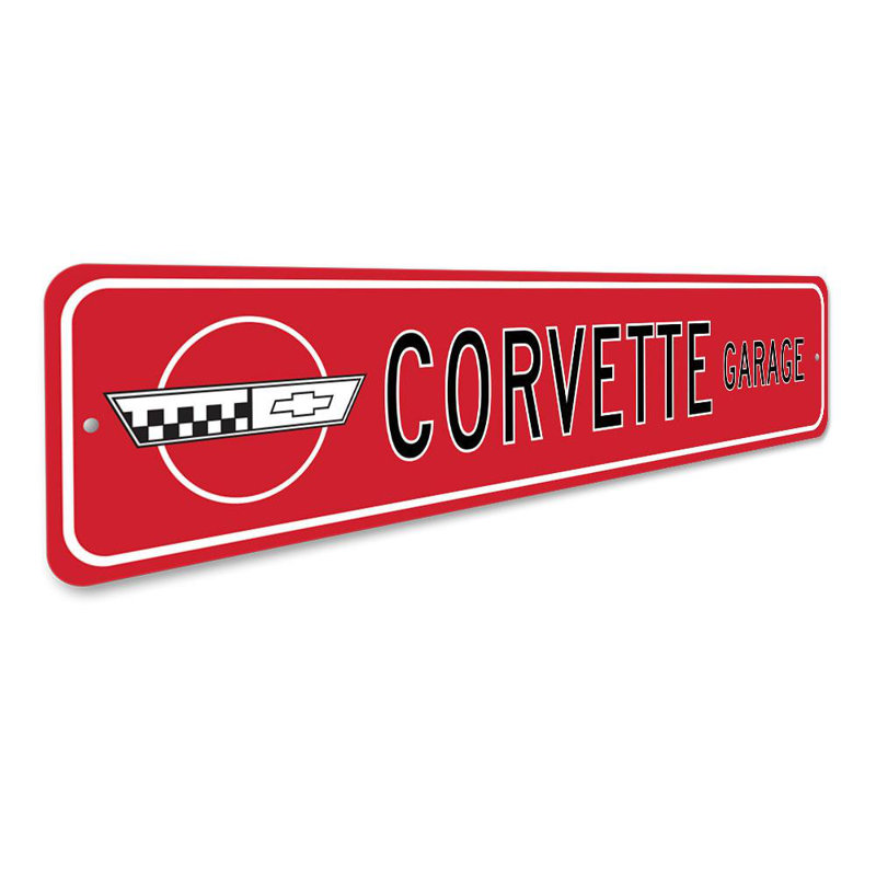 Plaque Chevy Corvette, H 6 po x l 24 po x P 0,06 po