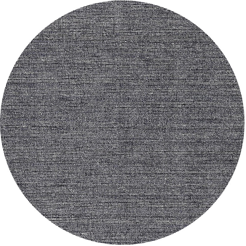 Tapis gris à motif abstrait Kucera, Rond 8 pi