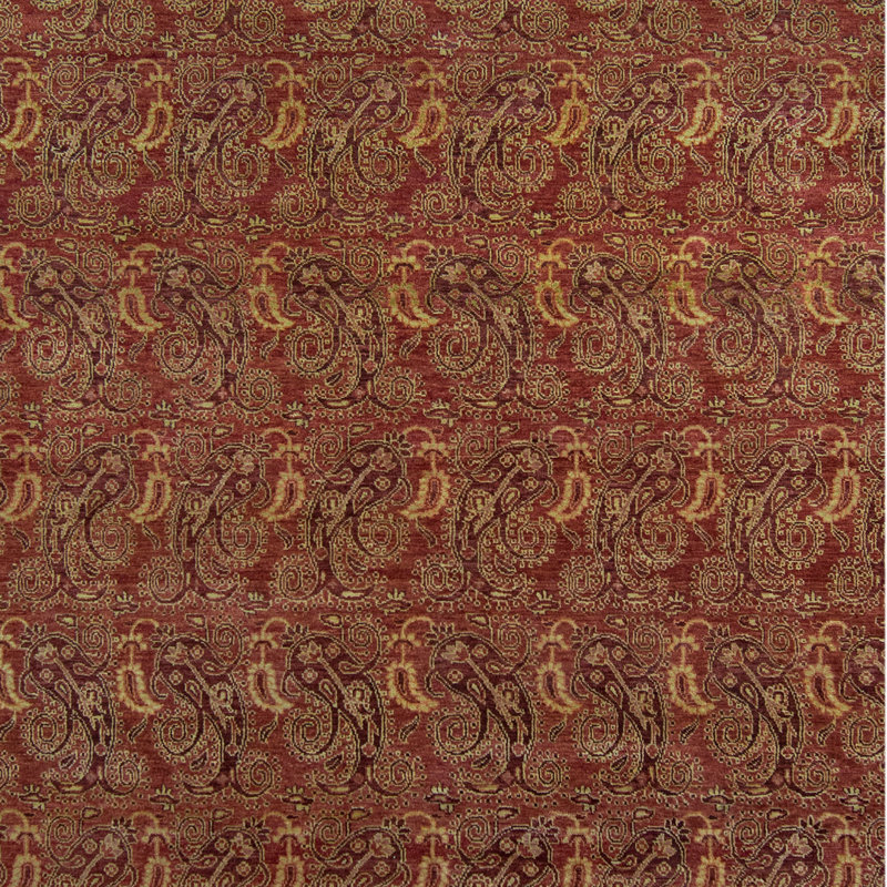 Wool Oriental Area Rug in Rust, Rectangle 9' x 12'