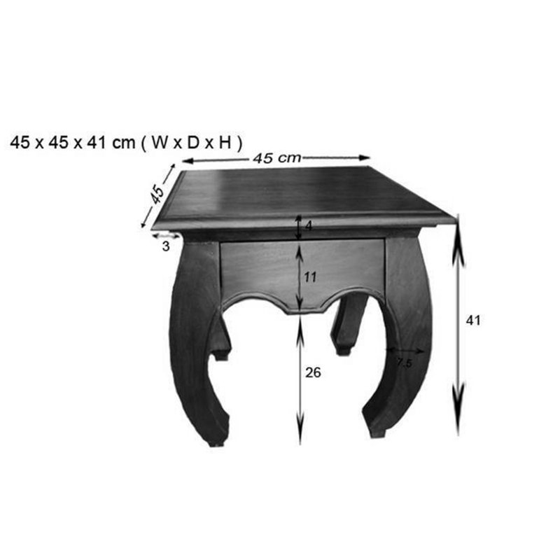 Opium 45cm W Solid Wood Bedside Table
