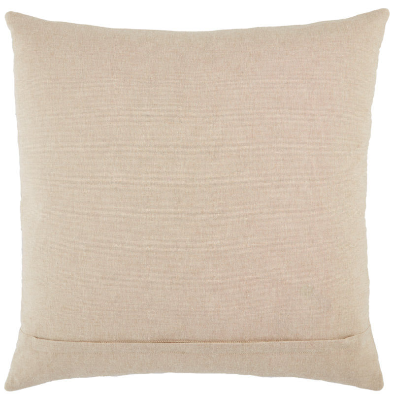 Blush Embroidered Cotton Velvet Square Throw Pillow