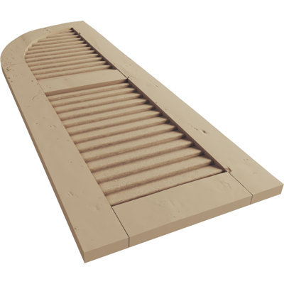 Timberthane Two Equal Louver w/Quarter Round Arch Top Faux Wood Shutters (Per Pair)