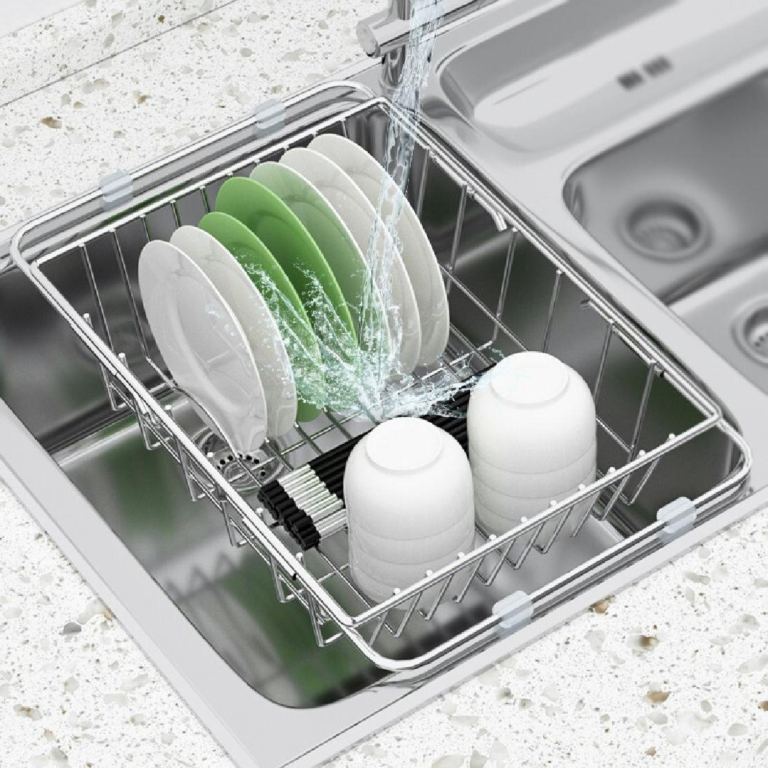 Frifoho Roll Up Stainless Steel Over the Sink Dish Rack