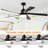 65-Inch Black Ceiling Fan With Dimmable LED Light, 5-Blade Quiet Design With Remote Control For Living Room & Bedroom
