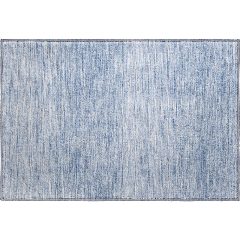 Premium Machine Washable Prisco Denim Rug, Rectangle 1'8" x 2'6"
