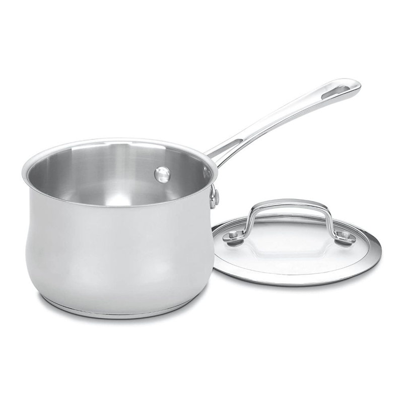 Casserole en acier inoxydable avec couvercle, 1 pt