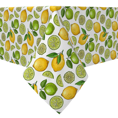 Fabric Textile Products, Inc. Rectangular Tablecloth, 100% Cotton, 60X84", Lemons And Limes