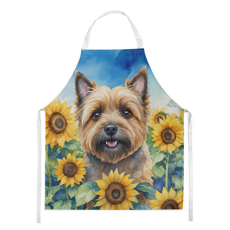Cairn terrier avec tablier tournesols
