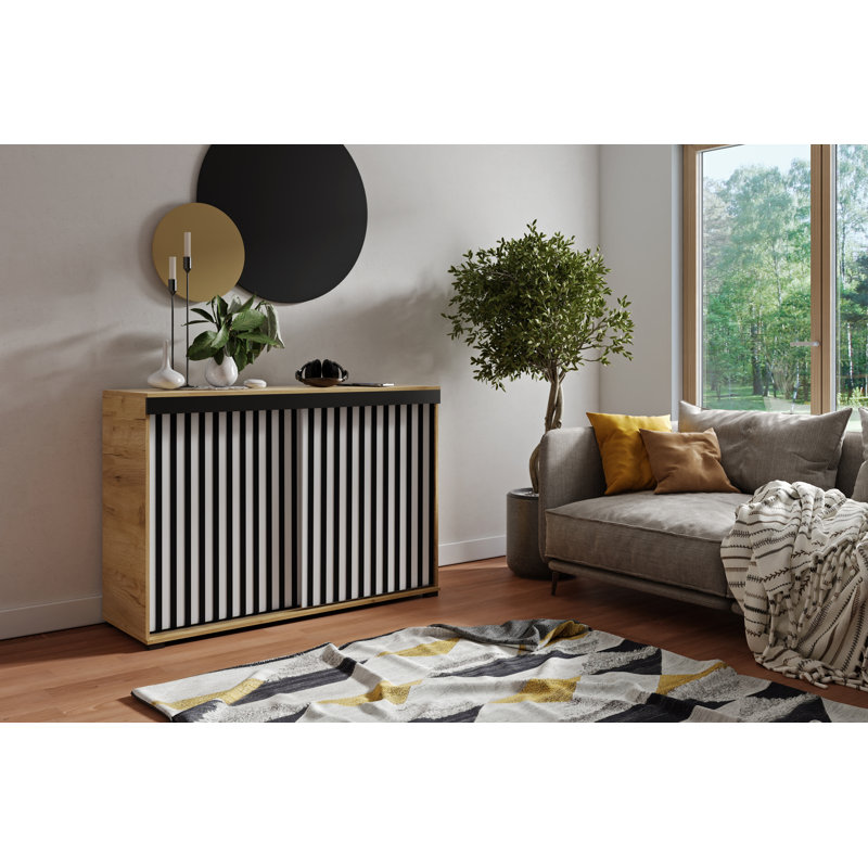 Cantey 2 - Door Rectangle Accent Cabinet, Oak/White