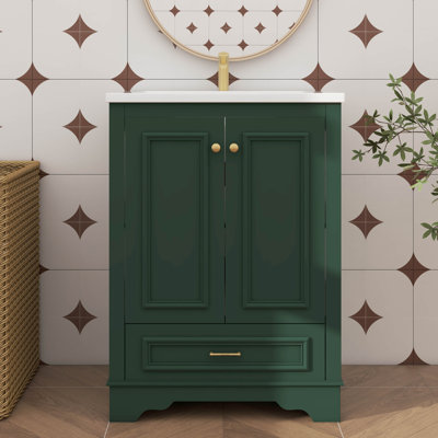 Ensemble de meuble-lavabo autoportant contemporain 24 po avec lavabo en céramique 24 po