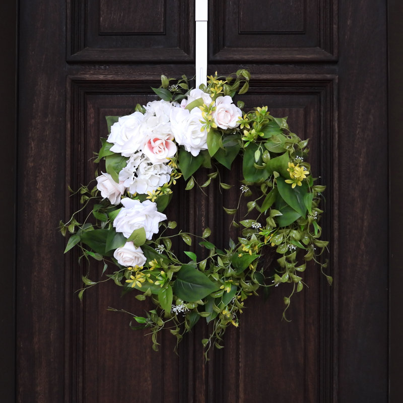 Faux Rose Hydrangea 24'' Wreath
