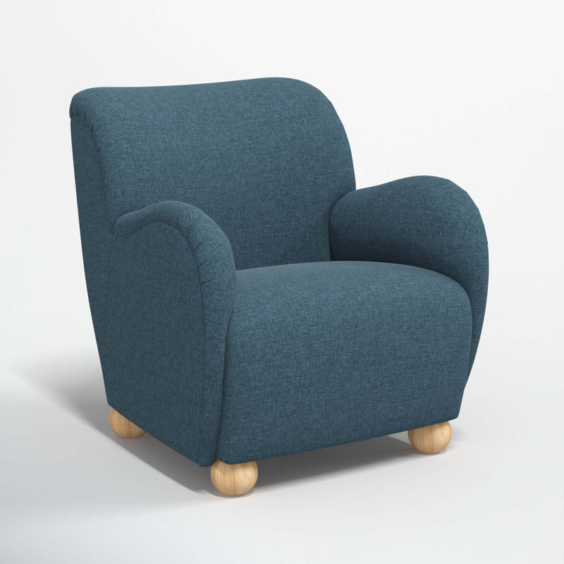 Cowen Polyester Armchair, Zuma Navy Textured Linen