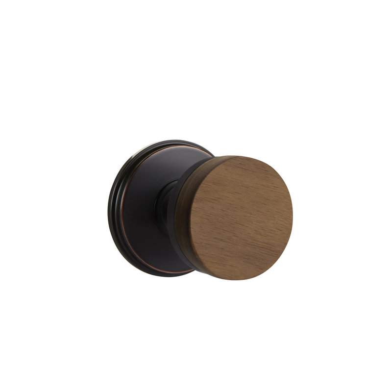 Ensemble de boutons de passage Emtek Select avec rosette Watford et tige conique, bouton en noyer foncé