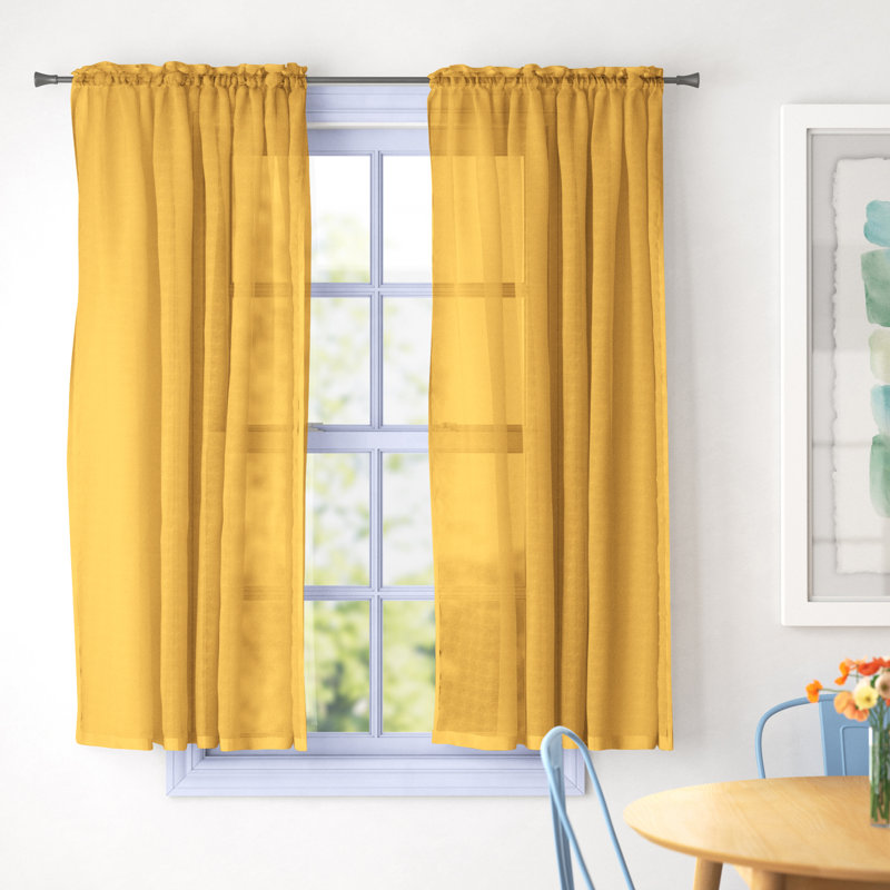 Morganne Slot Top Sheer Curtain, Width 145 x Drop 122 cm, Gold