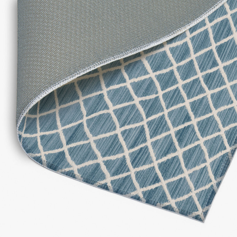 Tapis bleu intérieur et extérieur Trellis, Rectangle 4pi x 6 pi