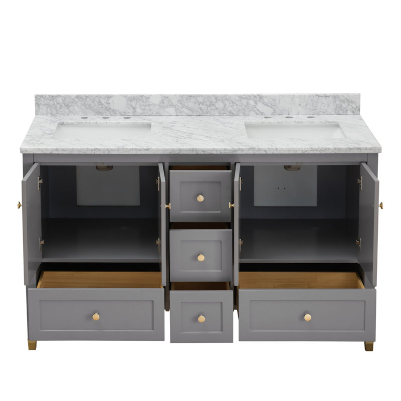 Meuble-lavabo double 60 po Troyanek