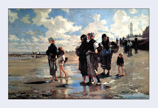 « huître gatherers of cancale » par john singe sargent, reproduction d’art