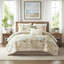 Édredon en coton pour grand lit 6 pièces de style côtier, coussins de broderie, surdimensionné lavable à la machine avec coussins de fermeture à glissière cachés, facile à nettoyer