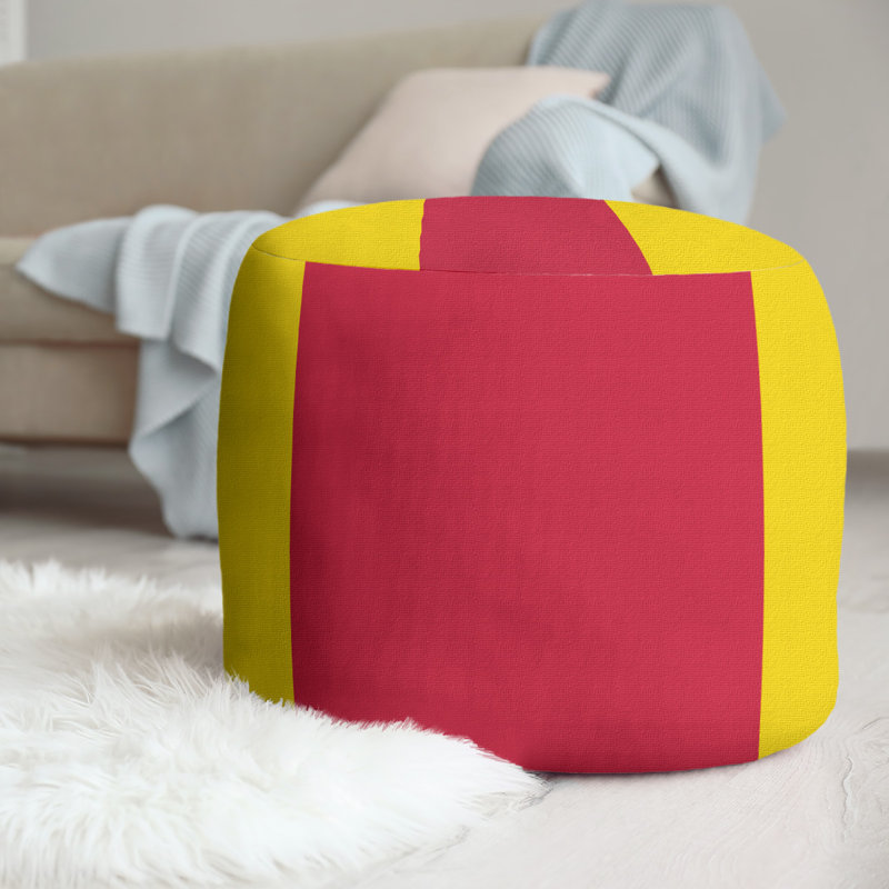 repose-pieds rond 20,5", Jaune/rouge