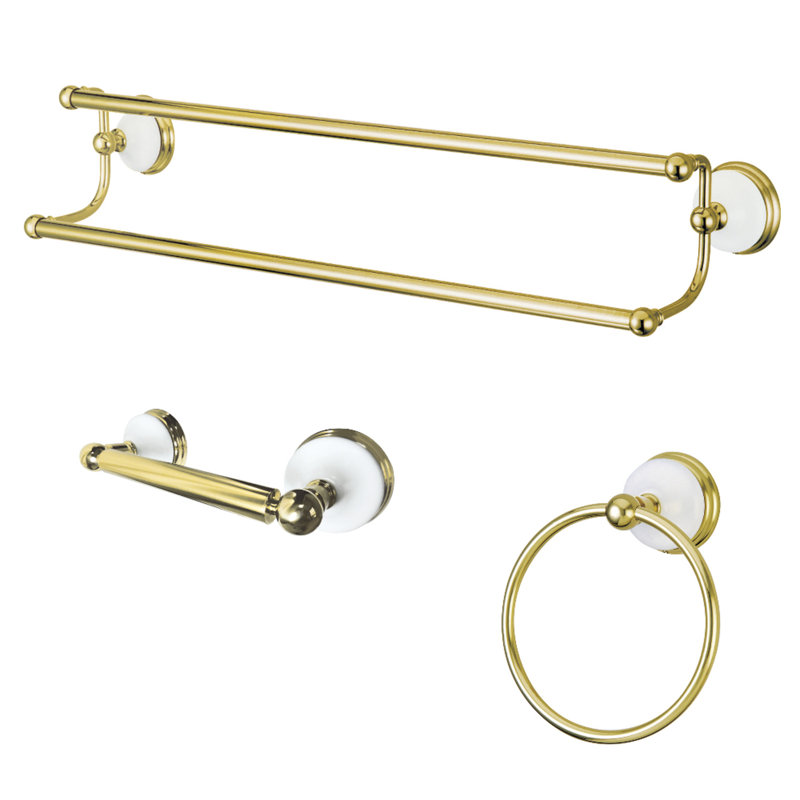 Kingston Brass Victorian 3-Piece Bathroom Hardware Set, Polished Brass