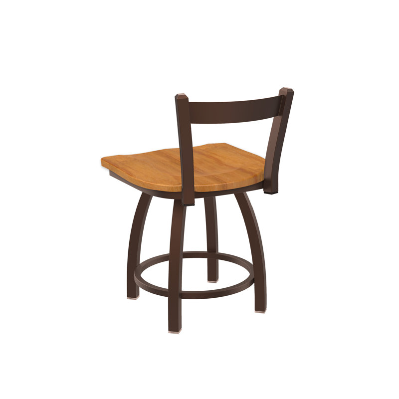 Tabouret de coiffeuse en métal Catalina, Bronze, Bois - érable moyen