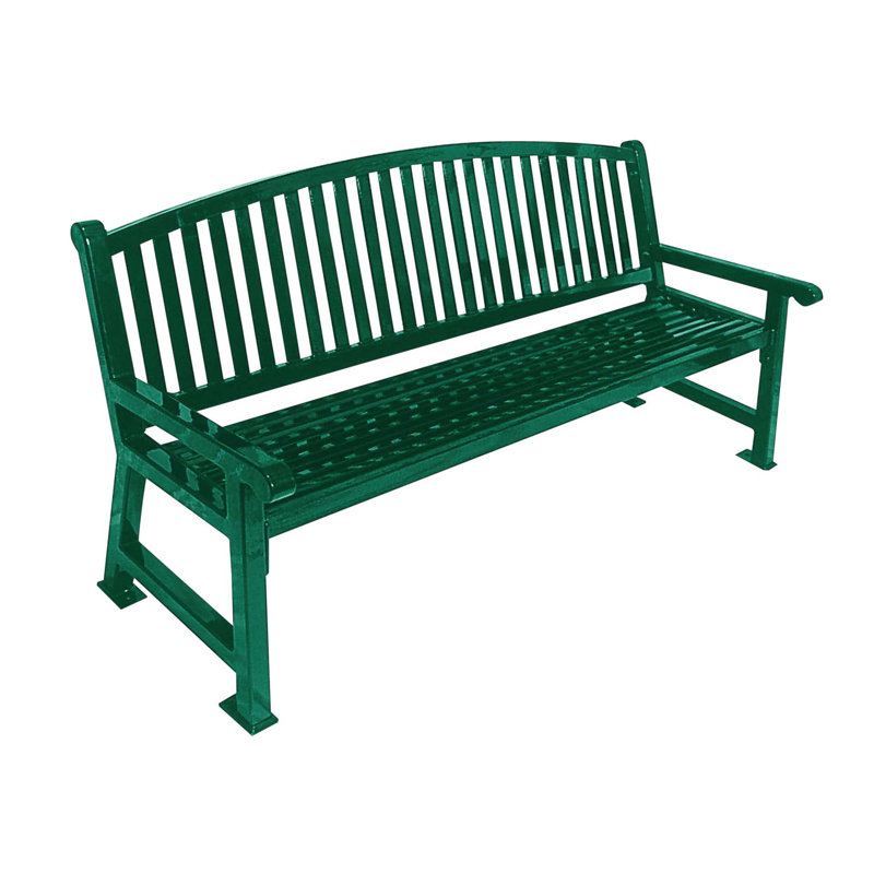 Steel Garden Bench, 6', Green