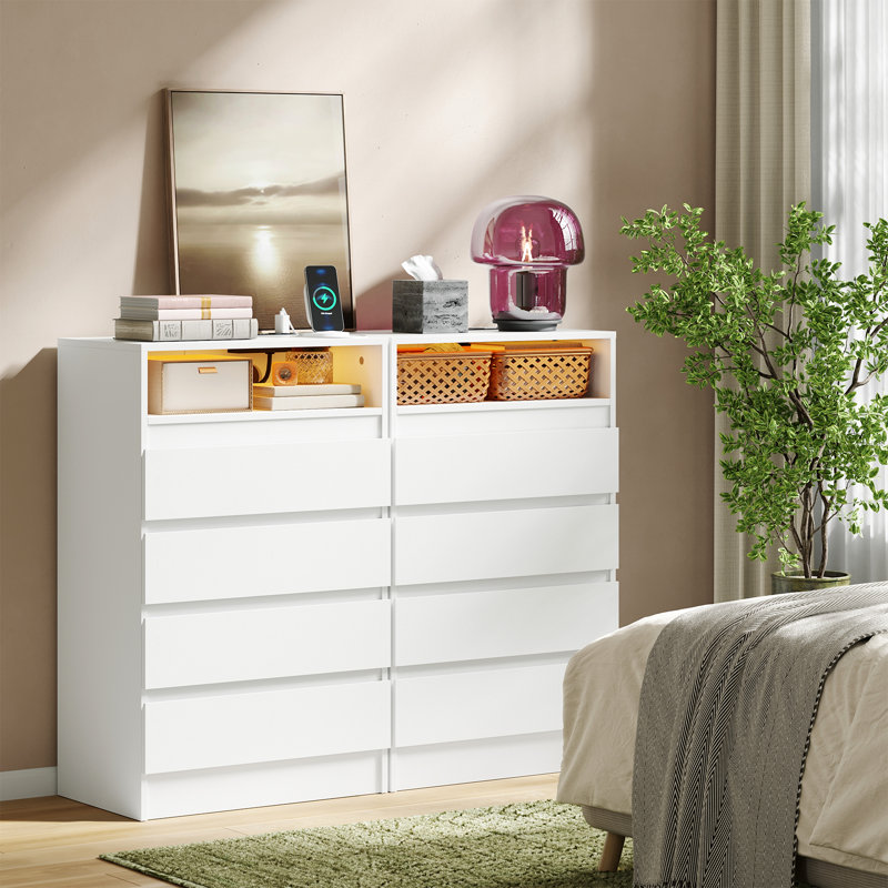 light dresser Nathan James Andrew Oak 3 Drawer 39 in. W Bohemian Storage Cabinet with Natural Rattan Accent and Black Metal Legs The included mirror adds convenience Wrought Studio 4 - Drawer