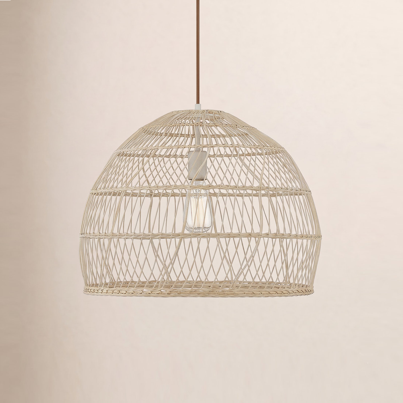 Grenache Dimmable Single Light Pendant, Natural