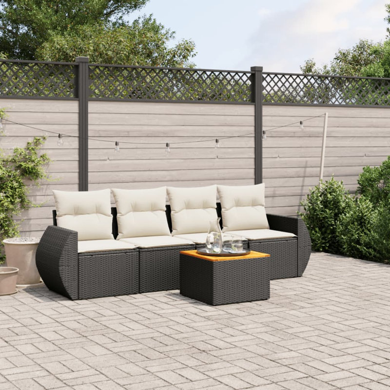 Vidaxl Garden Sofa Set Black