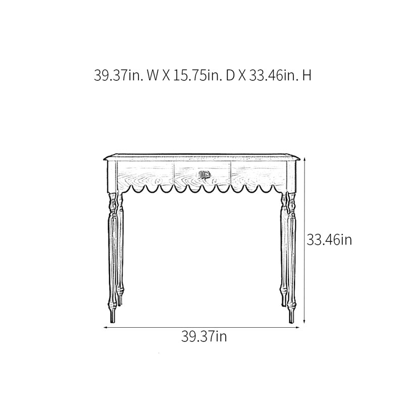 Console rétro minimaliste, H 33,46 po x l 39,37 po x P 15,75 po