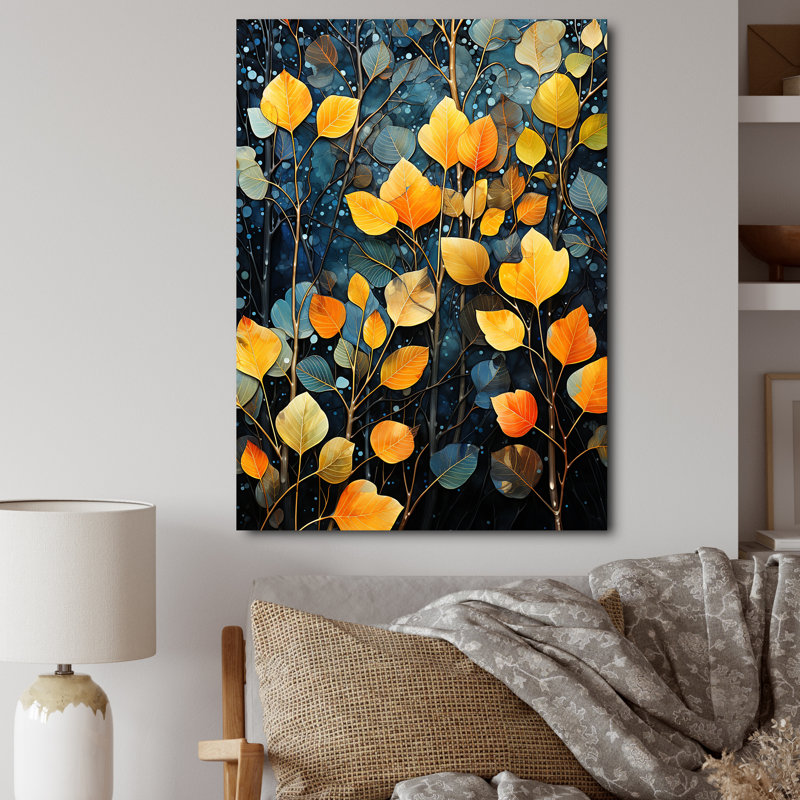 «Leaves in Autumn Collage II», reproduction sur toile, H 40 po x l 30 po x P 1,5 po, Toile tendue