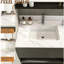 Comptoir de meuble-lavabo en marbre 31 po, comptoir blanc avec trous pré-percés, comptoir de salle de bain avec lavabo central-120102360