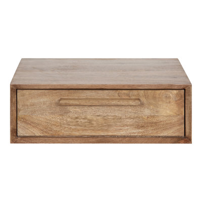 Geoffry Mango Floating Shelf with Drawer