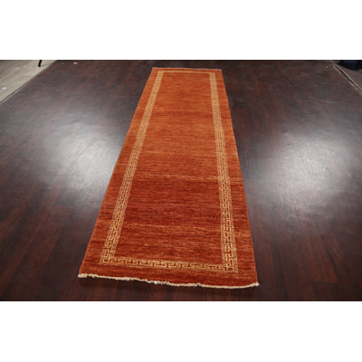 One-of-a-Kind 2'10" X 9' New Age Runner Wool Area Rug in Orange