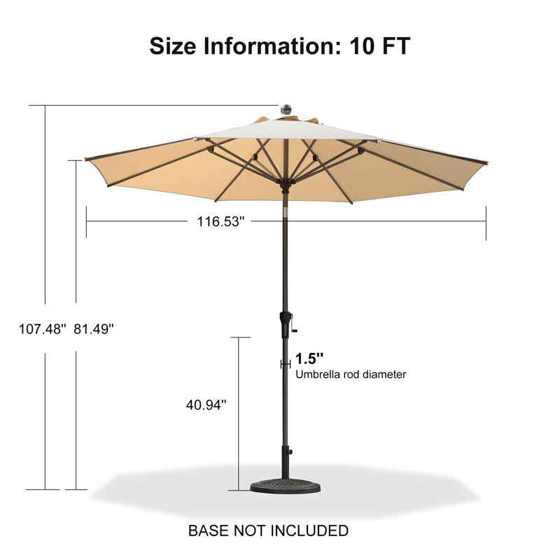 304cm Market Parasol, Beige
