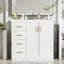 Ensemble de meuble-lavabo 36 po avec lavabo en céramique, armoire de rangement en bois massif, ensemble de meuble-lavabo autoportant avec 3 tiroirs à fermeture en douceur-117193881-117193882