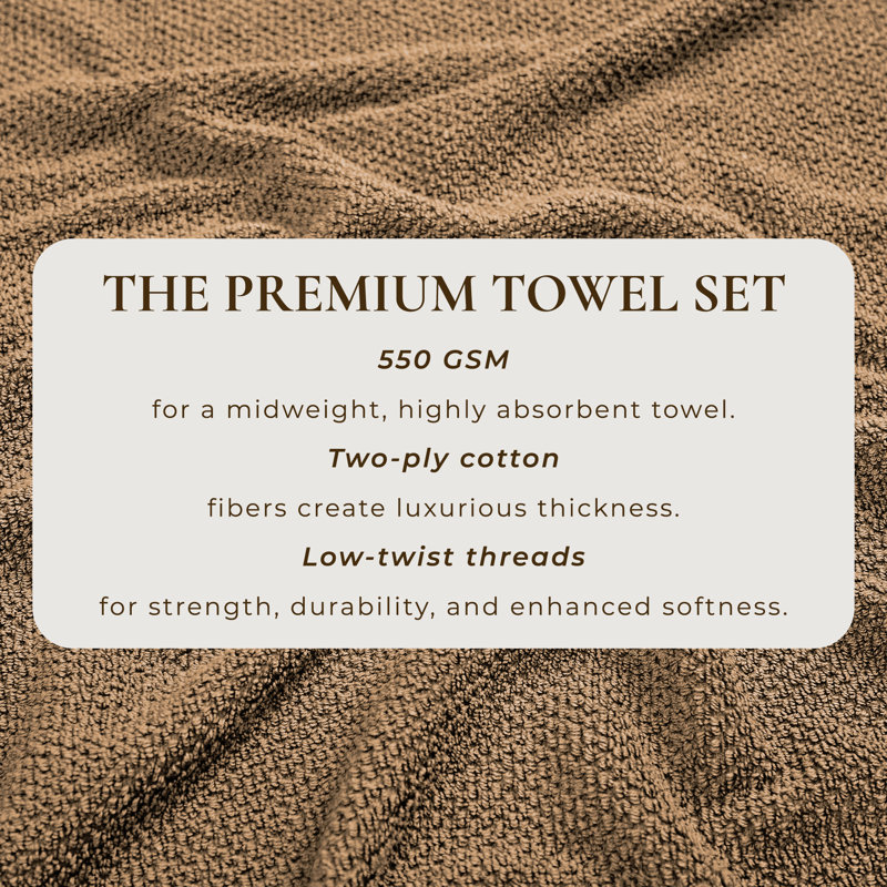 Essuie-mains 100% coton texturé, Moka