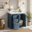 Meuble-lavabo de 76 cm avec lavabo en céramique, structure en bois, 3 tiroirs et portes à fermeture douce pour un rangement durable-1847907234-1847907260