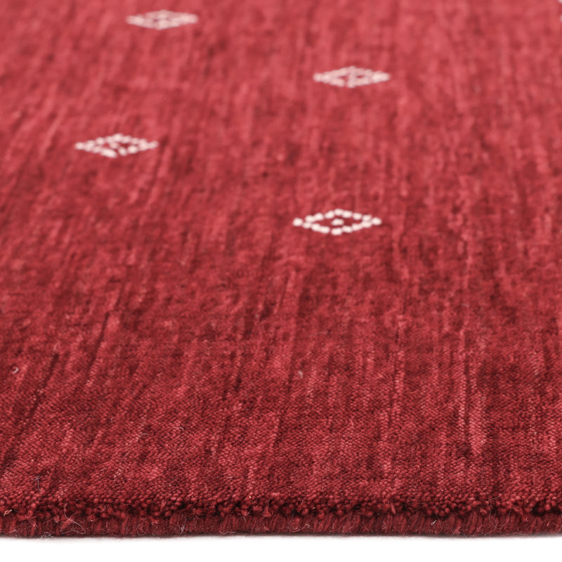 Simi Hand Knotted Cotton/Wool Southwestern Area Rug, Red, Rectangle 9' x 12'