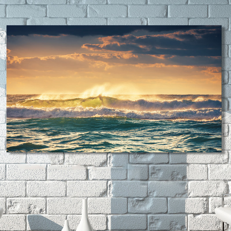 « lever et éclairs », reproduction de photo sur toile tendue, H 24 po x l 40 po x P 1 po