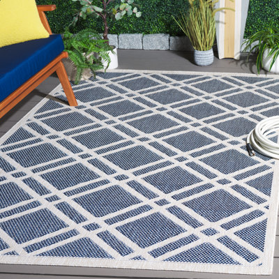 Tapis d'intérieur / extérieur à motif géométrique Hoeke Performance