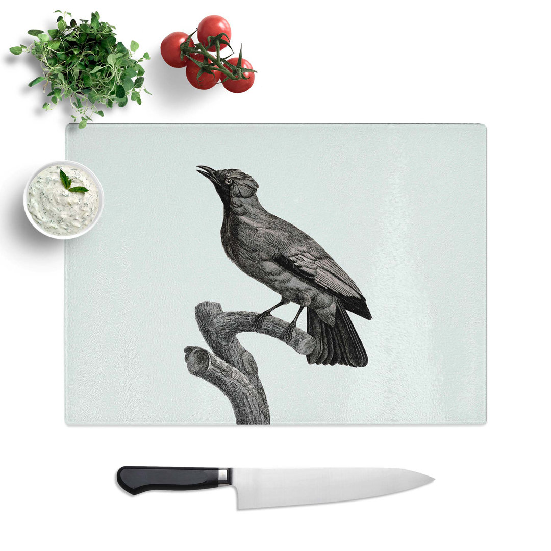 Tempered Glass Paradise Crow by Jacques Barraband Chopping Board