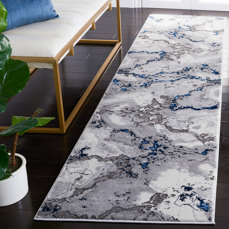 Tapis à motif abstrait Poppy-Louise, Carré 6 pi 7 po