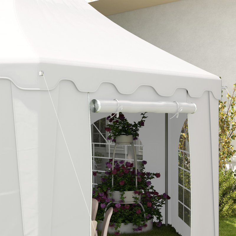 Abri pour auvent 22,3 'x 16,4' avec 2 sacs de transport et 2 portes pour fêtes, mariage, événements, barbecue